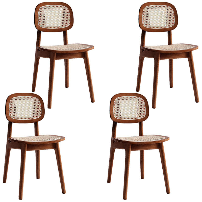 Modern Side Dining Chairs Ash Wood Dining Chairs for Dining Room Walnut 4 Piece Set Clearhalo 'Dining Chairs' 'Dining Tables & Seating' 'dining_chair' 'furn' 'furn_dining_chair' 'Furniture' 'furniture_dining_chair' 'Kitchen & Dining Furniture' 5082044