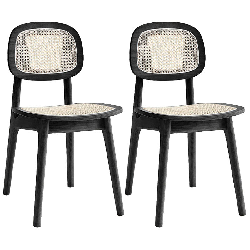 Modern Side Dining Chairs Ash Wood Dining Chairs for Dining Room Black 2 Piece Set Clearhalo 'Dining Chairs' 'Dining Tables & Seating' 'dining_chair' 'furn' 'furn_dining_chair' 'Furniture' 'furniture_dining_chair' 'Kitchen & Dining Furniture' 5082053