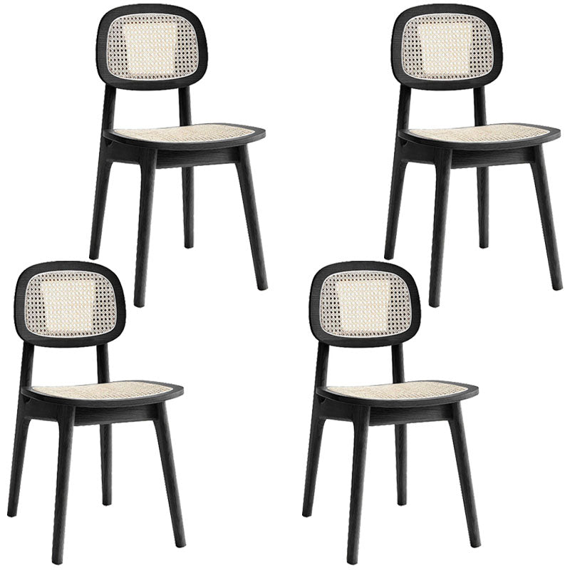 Modern Side Dining Chairs Ash Wood Dining Chairs for Dining Room Black 4 Piece Set Clearhalo 'Dining Chairs' 'Dining Tables & Seating' 'dining_chair' 'furn' 'furn_dining_chair' 'Furniture' 'furniture_dining_chair' 'Kitchen & Dining Furniture' 5082055