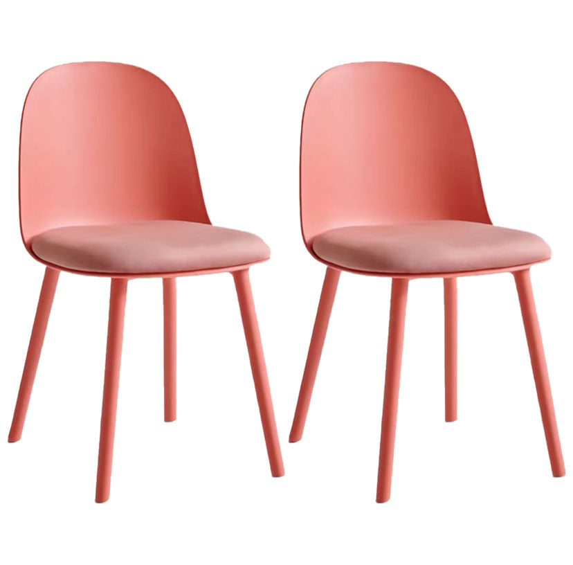 Upholstered Dining Chair Modern Style Plastic Side Chair for Dining Room Red 2 Piece Set Clearhalo 'Dining Chairs' 'Dining Tables & Seating' 'dining_chair' 'furn' 'furn_dining_chair' 'Furniture' 'furniture_dining_chair' 'Kitchen & Dining Furniture' 5082084