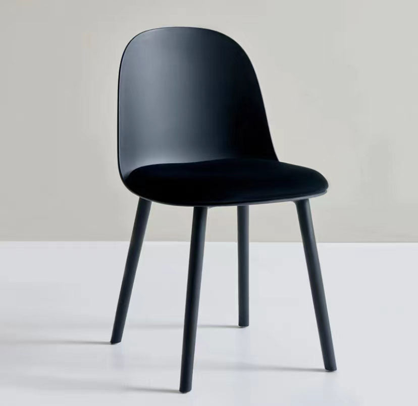 Upholstered Dining Chair Modern Style Plastic Side Chair for Dining Room Black 1 Piece Clearhalo 'Dining Chairs' 'Dining Tables & Seating' 'dining_chair' 'furn' 'furn_dining_chair' 'Furniture' 'furniture_dining_chair' 'Kitchen & Dining Furniture' 5082088