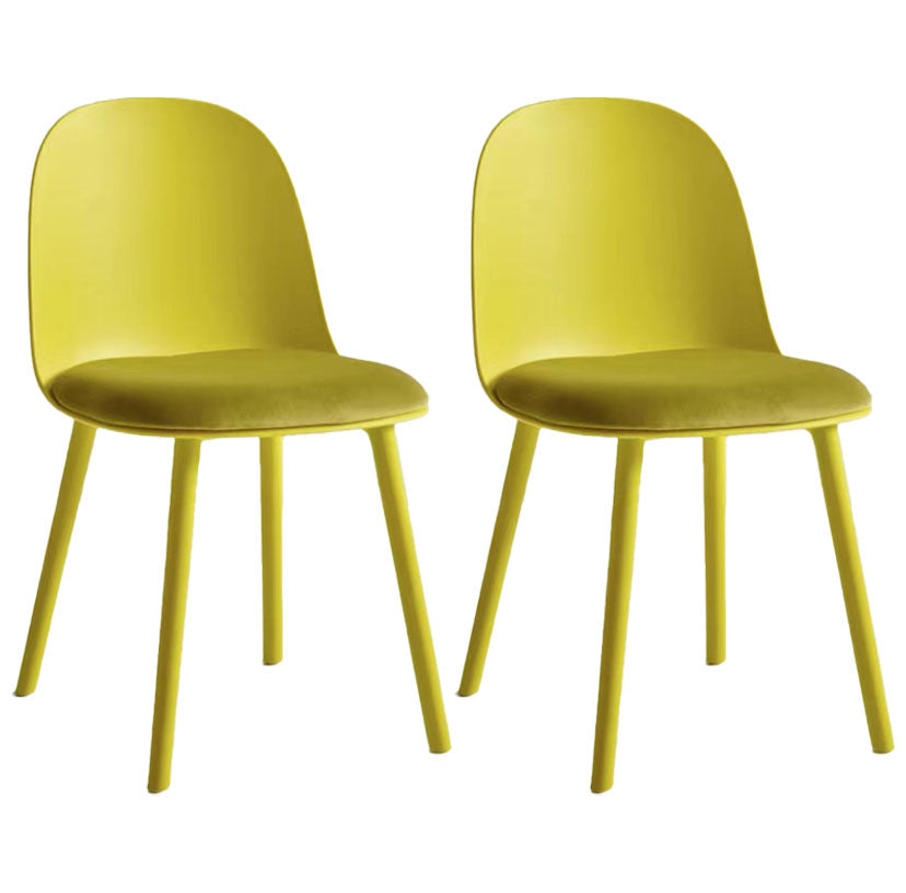Upholstered Dining Chair Modern Style Plastic Side Chair for Dining Room Yellow 2 Piece Set Clearhalo 'Dining Chairs' 'Dining Tables & Seating' 'dining_chair' 'furn' 'furn_dining_chair' 'Furniture' 'furniture_dining_chair' 'Kitchen & Dining Furniture' 5082096