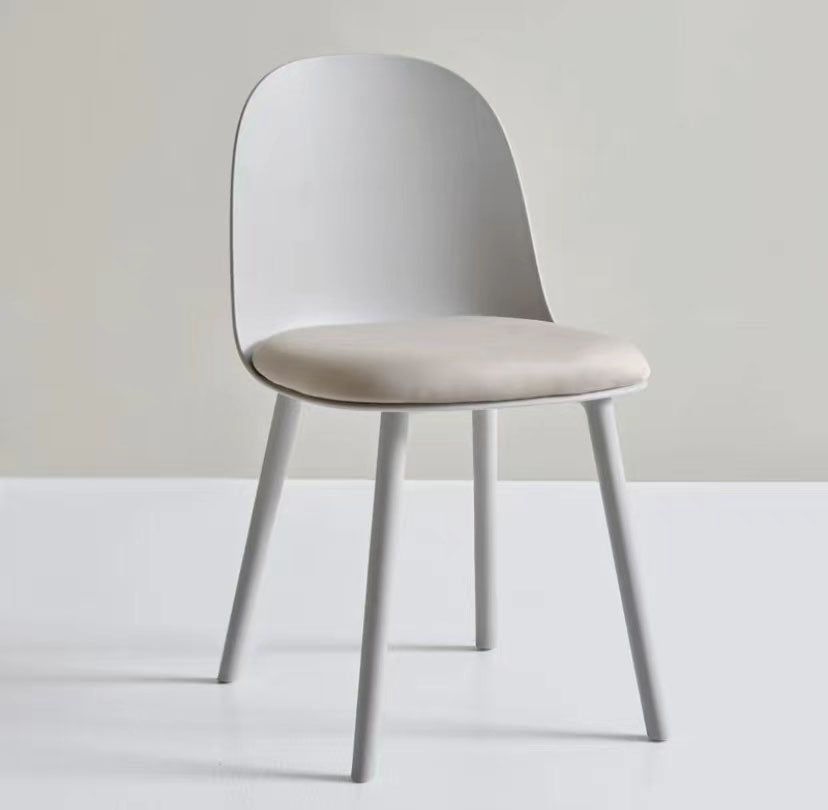 Upholstered Dining Chair Modern Style Plastic Side Chair for Dining Room Grey 1 Piece Clearhalo 'Dining Chairs' 'Dining Tables & Seating' 'dining_chair' 'furn' 'furn_dining_chair' 'Furniture' 'furniture_dining_chair' 'Kitchen & Dining Furniture' 5082099