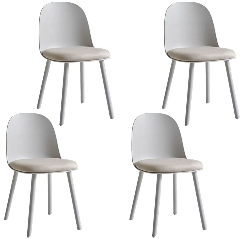 Upholstered Dining Chair Modern Style Plastic Side Chair for Dining Room Grey 4 Piece Set Clearhalo 'Dining Chairs' 'Dining Tables & Seating' 'dining_chair' 'furn' 'furn_dining_chair' 'Furniture' 'furniture_dining_chair' 'Kitchen & Dining Furniture' 5082101