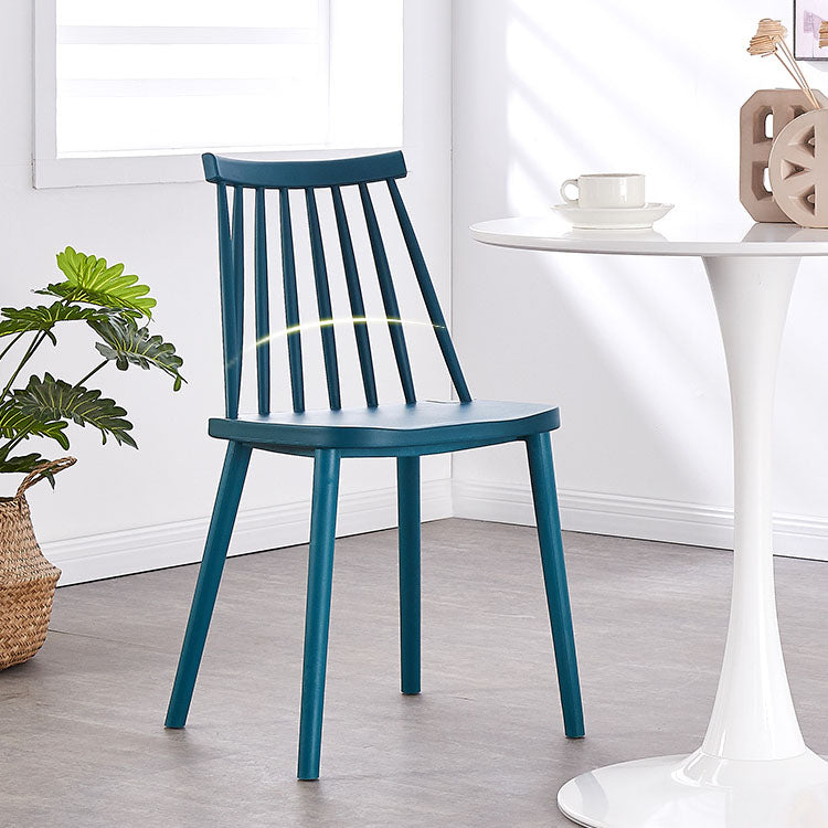 Plastic Contemporary Side Chair Slat Back Kitchen Dining Room Chair Clearhalo 'Dining Chairs' 'Dining Tables & Seating' 'dining_chair' 'furn' 'furn_dining_chair' 'Furniture' 'furniture_dining_chair' 'Kitchen & Dining Furniture' 5082103