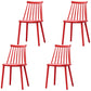 Plastic Contemporary Side Chair Slat Back Kitchen Dining Room Chair Red 4 Piece Set Clearhalo 'Dining Chairs' 'Dining Tables & Seating' 'dining_chair' 'furn' 'furn_dining_chair' 'Furniture' 'furniture_dining_chair' 'Kitchen & Dining Furniture' 5082107