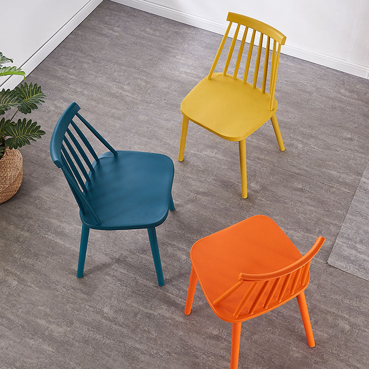 Plastic Contemporary Side Chair Slat Back Kitchen Dining Room Chair Clearhalo 'Dining Chairs' 'Dining Tables & Seating' 'dining_chair' 'furn' 'furn_dining_chair' 'Furniture' 'furniture_dining_chair' 'Kitchen & Dining Furniture' 5082108