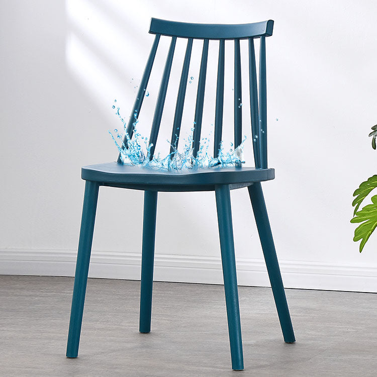 Plastic Contemporary Side Chair Slat Back Kitchen Dining Room Chair Clearhalo 'Dining Chairs' 'Dining Tables & Seating' 'dining_chair' 'furn' 'furn_dining_chair' 'Furniture' 'furniture_dining_chair' 'Kitchen & Dining Furniture' 5082110