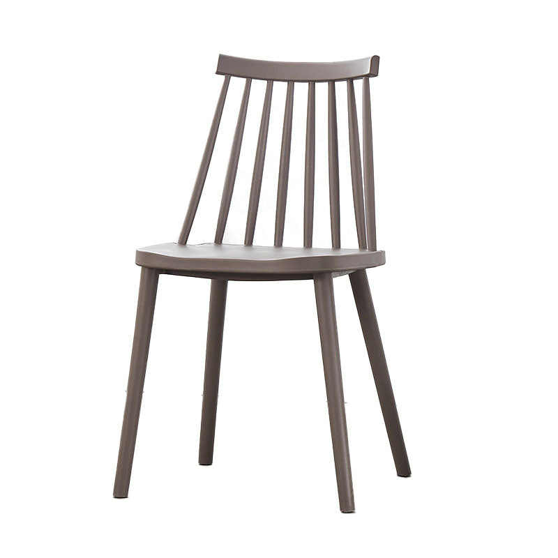 Plastic Contemporary Side Chair Slat Back Kitchen Dining Room Chair Clearhalo 'Dining Chairs' 'Dining Tables & Seating' 'dining_chair' 'furn' 'furn_dining_chair' 'Furniture' 'furniture_dining_chair' 'Kitchen & Dining Furniture' 5082111