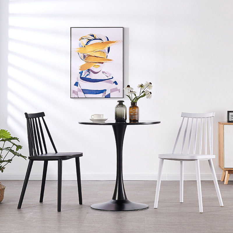 Plastic Contemporary Side Chair Slat Back Kitchen Dining Room Chair Clearhalo 'Dining Chairs' 'Dining Tables & Seating' 'dining_chair' 'furn' 'furn_dining_chair' 'Furniture' 'furniture_dining_chair' 'Kitchen & Dining Furniture' 5082117
