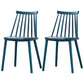 Plastic Contemporary Side Chair Slat Back Kitchen Dining Room Chair Peacock Blue 2 Piece Set Clearhalo 'Dining Chairs' 'Dining Tables & Seating' 'dining_chair' 'furn' 'furn_dining_chair' 'Furniture' 'furniture_dining_chair' 'Kitchen & Dining Furniture' 5082124