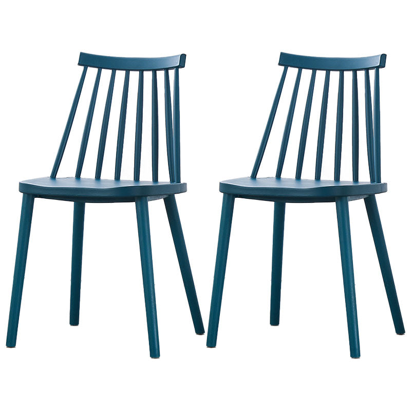 Plastic Contemporary Side Chair Slat Back Kitchen Dining Room Chair Peacock Blue 2 Piece Set Clearhalo 'Dining Chairs' 'Dining Tables & Seating' 'dining_chair' 'furn' 'furn_dining_chair' 'Furniture' 'furniture_dining_chair' 'Kitchen & Dining Furniture' 5082124
