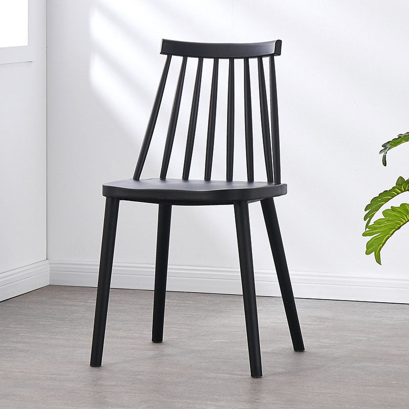 Plastic Contemporary Side Chair Slat Back Kitchen Dining Room Chair Black 1 Piece Clearhalo 'Dining Chairs' 'Dining Tables & Seating' 'dining_chair' 'furn' 'furn_dining_chair' 'Furniture' 'furniture_dining_chair' 'Kitchen & Dining Furniture' 5082126