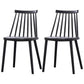 Plastic Contemporary Side Chair Slat Back Kitchen Dining Room Chair Black 2 Piece Set Clearhalo 'Dining Chairs' 'Dining Tables & Seating' 'dining_chair' 'furn' 'furn_dining_chair' 'Furniture' 'furniture_dining_chair' 'Kitchen & Dining Furniture' 5082127