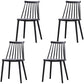 Plastic Contemporary Side Chair Slat Back Kitchen Dining Room Chair Black 4 Piece Set Clearhalo 'Dining Chairs' 'Dining Tables & Seating' 'dining_chair' 'furn' 'furn_dining_chair' 'Furniture' 'furniture_dining_chair' 'Kitchen & Dining Furniture' 5082128