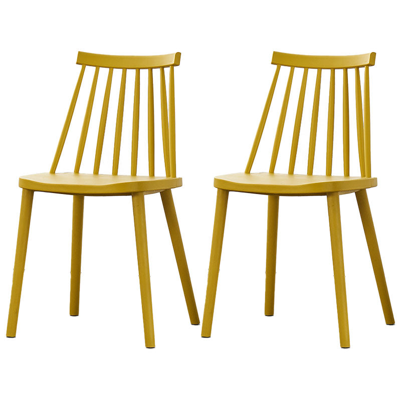 Plastic Contemporary Side Chair Slat Back Kitchen Dining Room Chair Ginger 2 Piece Set Clearhalo 'Dining Chairs' 'Dining Tables & Seating' 'dining_chair' 'furn' 'furn_dining_chair' 'Furniture' 'furniture_dining_chair' 'Kitchen & Dining Furniture' 5082130