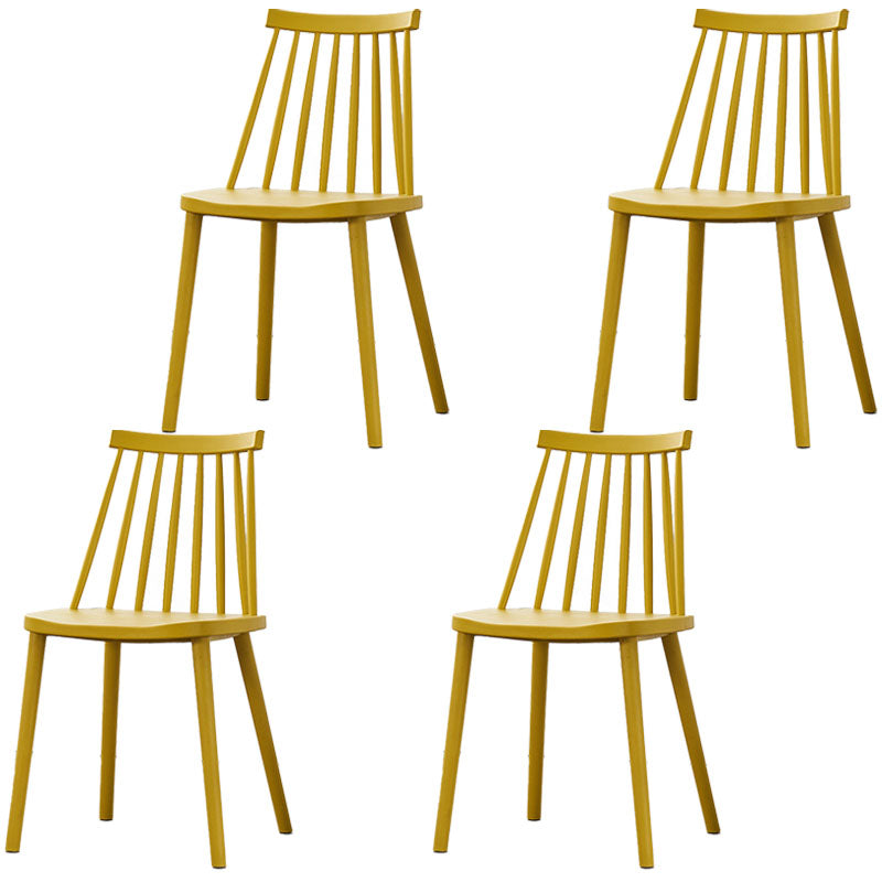 Plastic Contemporary Side Chair Slat Back Kitchen Dining Room Chair Ginger 4 Piece Set Clearhalo 'Dining Chairs' 'Dining Tables & Seating' 'dining_chair' 'furn' 'furn_dining_chair' 'Furniture' 'furniture_dining_chair' 'Kitchen & Dining Furniture' 5082131