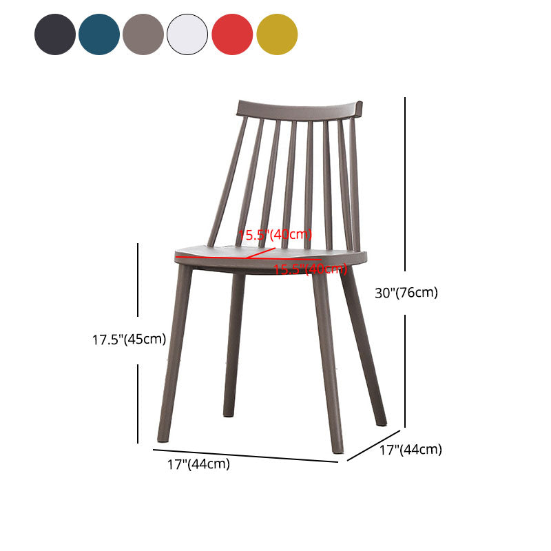 Plastic Contemporary Side Chair Slat Back Kitchen Dining Room Chair Clearhalo 'Dining Chairs' 'Dining Tables & Seating' 'dining_chair' 'furn' 'furn_dining_chair' 'Furniture' 'furniture_dining_chair' 'Kitchen & Dining Furniture' 5082132