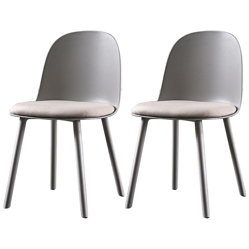 Upholstered Dining Chair Glam Style Plastic Side Chair for Dining Room Light Gray Velvet 2 Piece Set Clearhalo 'Dining Chairs' 'Dining Tables & Seating' 'dining_chair' 'furn' 'furn_dining_chair' 'Furniture' 'furniture_dining_chair' 'Kitchen & Dining Furniture' 5082135