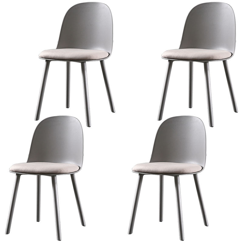 Upholstered Dining Chair Glam Style Plastic Side Chair for Dining Room Light Gray Velvet 4 Piece Set Clearhalo 'Dining Chairs' 'Dining Tables & Seating' 'dining_chair' 'furn' 'furn_dining_chair' 'Furniture' 'furniture_dining_chair' 'Kitchen & Dining Furniture' 5082137
