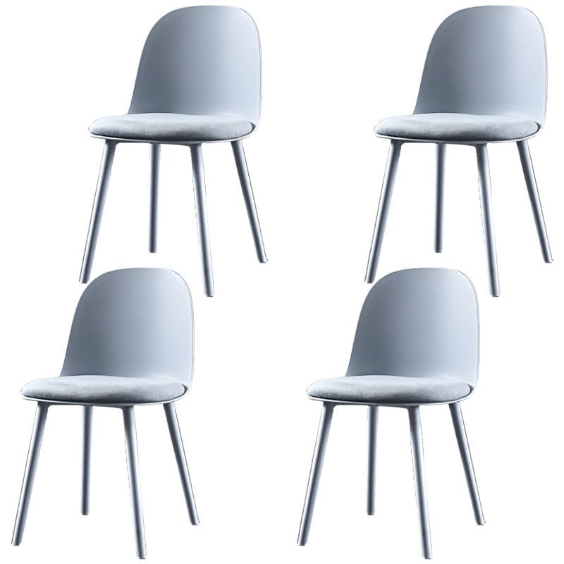 Upholstered Dining Chair Glam Style Plastic Side Chair for Dining Room Grey Velvet 4 Piece Set Clearhalo 'Dining Chairs' 'Dining Tables & Seating' 'dining_chair' 'furn' 'furn_dining_chair' 'Furniture' 'furniture_dining_chair' 'Kitchen & Dining Furniture' 5082150