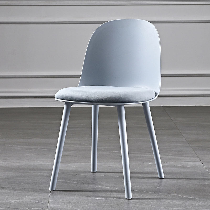 Upholstered Dining Chair Glam Style Plastic Side Chair for Dining Room Grey Faux Leather 1 Piece Clearhalo 'Dining Chairs' 'Dining Tables & Seating' 'dining_chair' 'furn' 'furn_dining_chair' 'Furniture' 'furniture_dining_chair' 'Kitchen & Dining Furniture' 5082152
