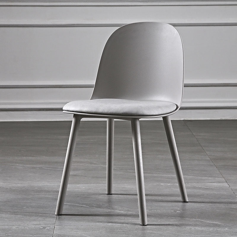 Upholstered Dining Chair Glam Style Plastic Side Chair for Dining Room Light Gray Fabric 1 Piece Clearhalo 'Dining Chairs' 'Dining Tables & Seating' 'dining_chair' 'furn' 'furn_dining_chair' 'Furniture' 'furniture_dining_chair' 'Kitchen & Dining Furniture' 5082161