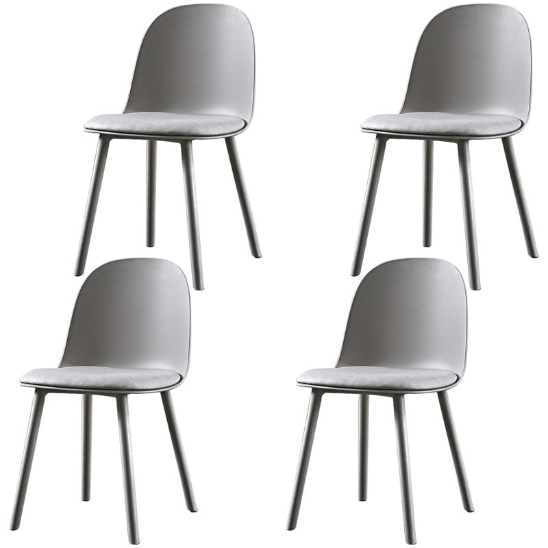 Upholstered Dining Chair Glam Style Plastic Side Chair for Dining Room Light Gray Fabric 4 Piece Set Clearhalo 'Dining Chairs' 'Dining Tables & Seating' 'dining_chair' 'furn' 'furn_dining_chair' 'Furniture' 'furniture_dining_chair' 'Kitchen & Dining Furniture' 5082163