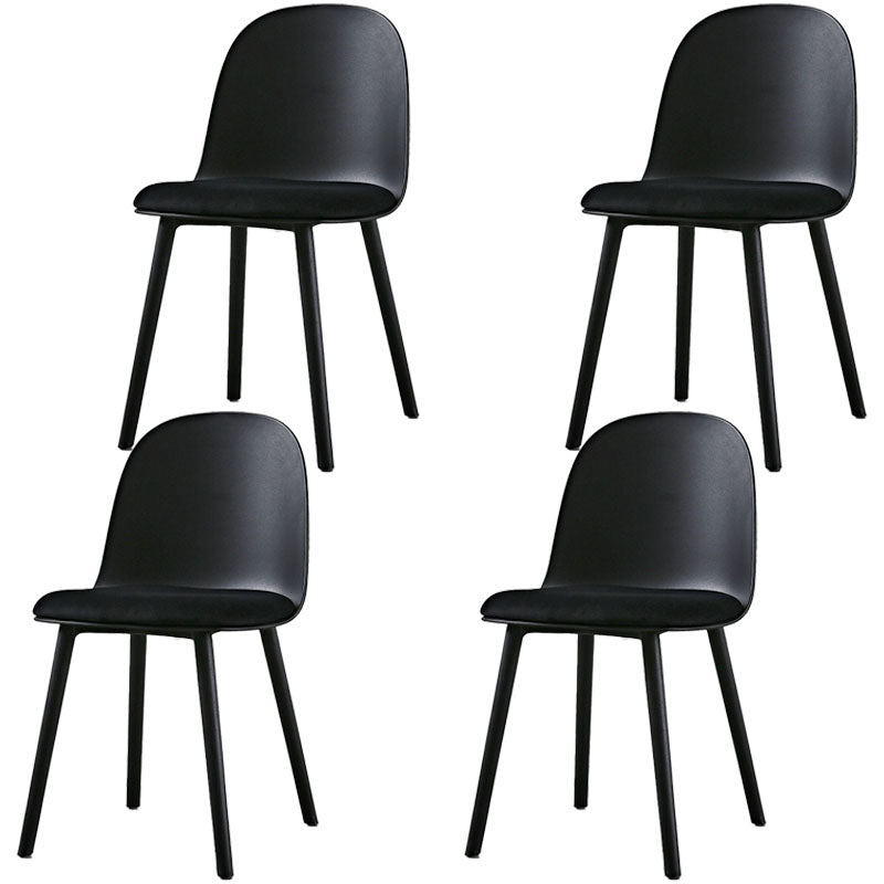 Upholstered Dining Chair Glam Style Plastic Side Chair for Dining Room Black Velvet 4 Piece Set Clearhalo 'Dining Chairs' 'Dining Tables & Seating' 'dining_chair' 'furn' 'furn_dining_chair' 'Furniture' 'furniture_dining_chair' 'Kitchen & Dining Furniture' 5082166