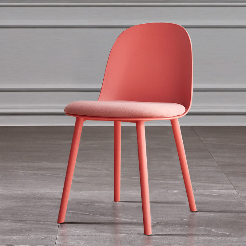 Upholstered Dining Chair Glam Style Plastic Side Chair for Dining Room Pink Velvet 1 Piece Clearhalo 'Dining Chairs' 'Dining Tables & Seating' 'dining_chair' 'furn' 'furn_dining_chair' 'Furniture' 'furniture_dining_chair' 'Kitchen & Dining Furniture' 5082179