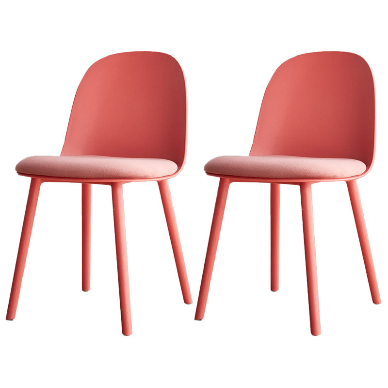 Upholstered Dining Chair Glam Style Plastic Side Chair for Dining Room Pink Velvet 2 Piece Set Clearhalo 'Dining Chairs' 'Dining Tables & Seating' 'dining_chair' 'furn' 'furn_dining_chair' 'Furniture' 'furniture_dining_chair' 'Kitchen & Dining Furniture' 5082180