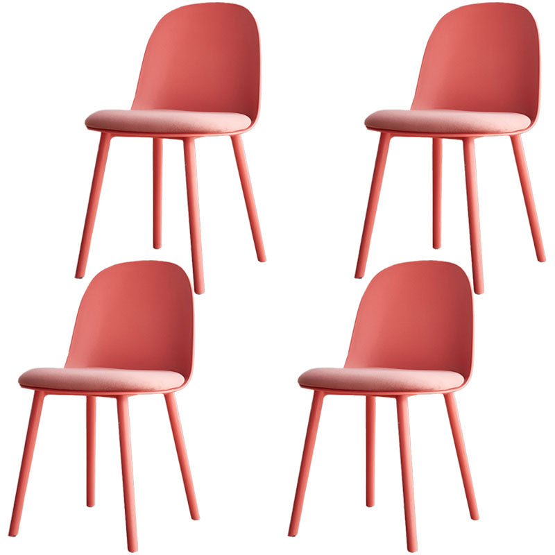 Upholstered Dining Chair Glam Style Plastic Side Chair for Dining Room Pink Velvet 4 Piece Set Clearhalo 'Dining Chairs' 'Dining Tables & Seating' 'dining_chair' 'furn' 'furn_dining_chair' 'Furniture' 'furniture_dining_chair' 'Kitchen & Dining Furniture' 5082181