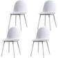 Upholstered Dining Chair Glam Style Plastic Side Chair for Dining Room White Fabric 4 Piece Set Clearhalo 'Dining Chairs' 'Dining Tables & Seating' 'dining_chair' 'furn' 'furn_dining_chair' 'Furniture' 'furniture_dining_chair' 'Kitchen & Dining Furniture' 5082187