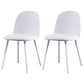 Upholstered Dining Chair Glam Style Plastic Side Chair for Dining Room White Faux Leather 2 Piece Set Clearhalo 'Dining Chairs' 'Dining Tables & Seating' 'dining_chair' 'furn' 'furn_dining_chair' 'Furniture' 'furniture_dining_chair' 'Kitchen & Dining Furniture' 5082189