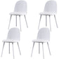 Upholstered Dining Chair Glam Style Plastic Side Chair for Dining Room White Faux Leather 4 Piece Set Clearhalo 'Dining Chairs' 'Dining Tables & Seating' 'dining_chair' 'furn' 'furn_dining_chair' 'Furniture' 'furniture_dining_chair' 'Kitchen & Dining Furniture' 5082190