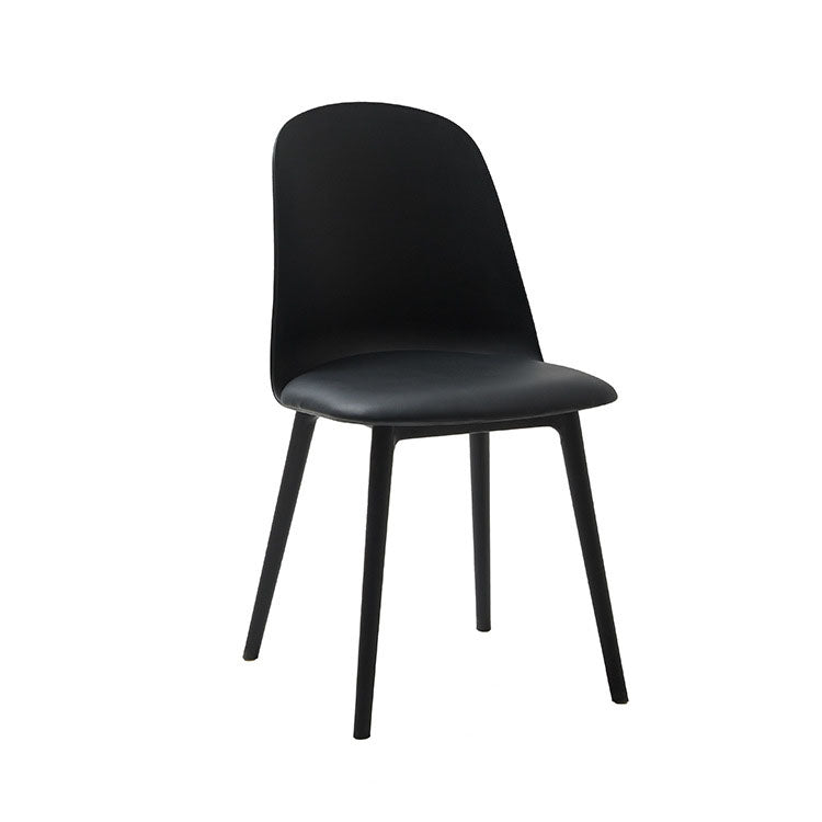PU Leather Side Chair Contemporary Style Dining Chair for Indoor Black 1 Piece Clearhalo 'Dining Chairs' 'Dining Tables & Seating' 'dining_chair' 'furn' 'furn_dining_chair' 'Furniture' 'furniture_dining_chair' 'Kitchen & Dining Furniture' 5082196
