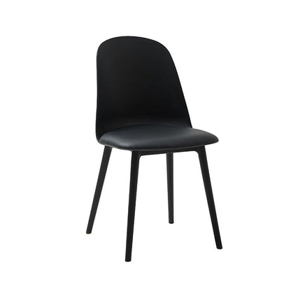 PU Leather Side Chair Contemporary Style Dining Chair for Indoor Black 1 Piece Clearhalo 'Dining Chairs' 'Dining Tables & Seating' 'dining_chair' 'furn' 'furn_dining_chair' 'Furniture' 'furniture_dining_chair' 'Kitchen & Dining Furniture' 5082196