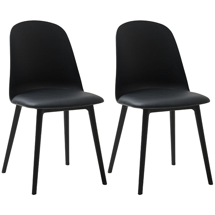 PU Leather Side Chair Contemporary Style Dining Chair for Indoor Black 2 Piece Set Clearhalo 'Dining Chairs' 'Dining Tables & Seating' 'dining_chair' 'furn' 'furn_dining_chair' 'Furniture' 'furniture_dining_chair' 'Kitchen & Dining Furniture' 5082197