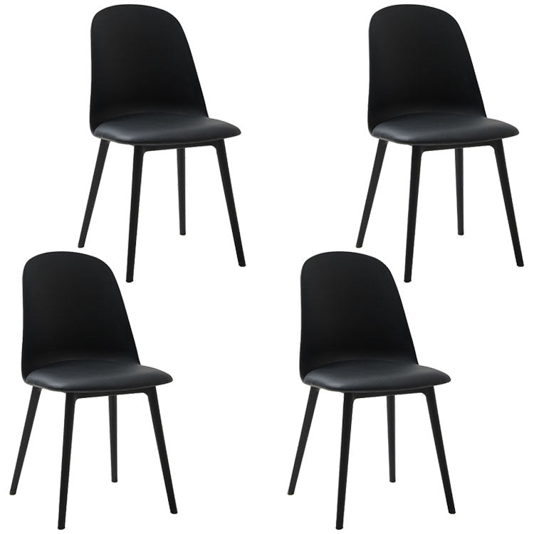 PU Leather Side Chair Contemporary Style Dining Chair for Indoor Black 4 Piece Set Clearhalo 'Dining Chairs' 'Dining Tables & Seating' 'dining_chair' 'furn' 'furn_dining_chair' 'Furniture' 'furniture_dining_chair' 'Kitchen & Dining Furniture' 5082200