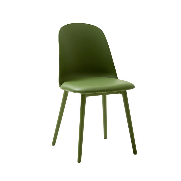 PU Leather Side Chair Contemporary Style Dining Chair for Indoor Olive Green 1 Piece Clearhalo 'Dining Chairs' 'Dining Tables & Seating' 'dining_chair' 'furn' 'furn_dining_chair' 'Furniture' 'furniture_dining_chair' 'Kitchen & Dining Furniture' 5082201