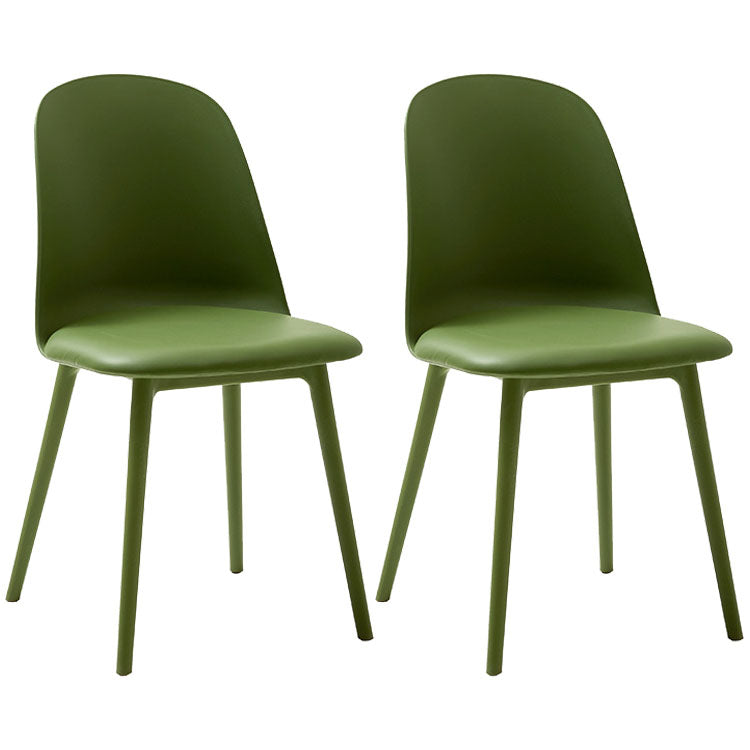 PU Leather Side Chair Contemporary Style Dining Chair for Indoor Olive Green 2 Piece Set Clearhalo 'Dining Chairs' 'Dining Tables & Seating' 'dining_chair' 'furn' 'furn_dining_chair' 'Furniture' 'furniture_dining_chair' 'Kitchen & Dining Furniture' 5082204