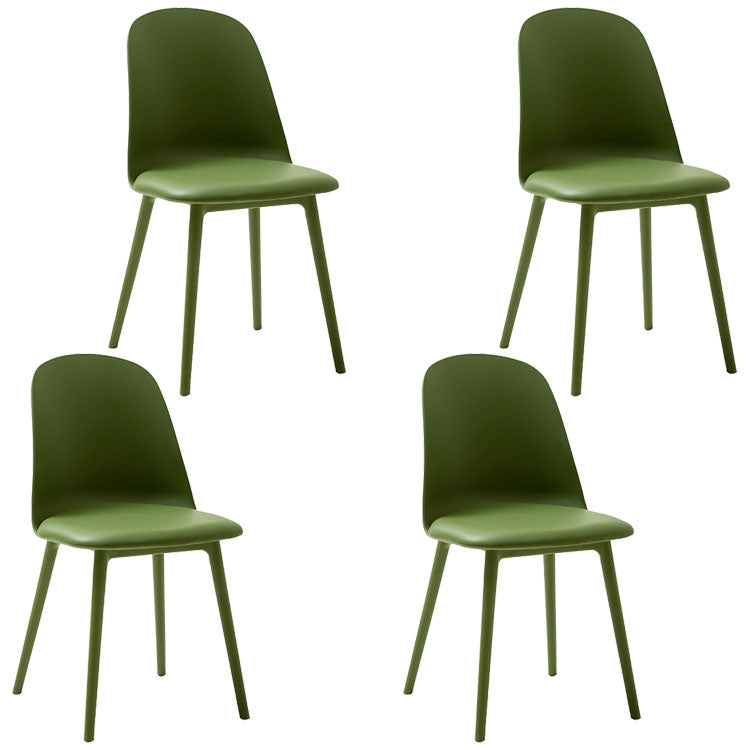PU Leather Side Chair Contemporary Style Dining Chair for Indoor Olive Green 4 Piece Set Clearhalo 'Dining Chairs' 'Dining Tables & Seating' 'dining_chair' 'furn' 'furn_dining_chair' 'Furniture' 'furniture_dining_chair' 'Kitchen & Dining Furniture' 5082206