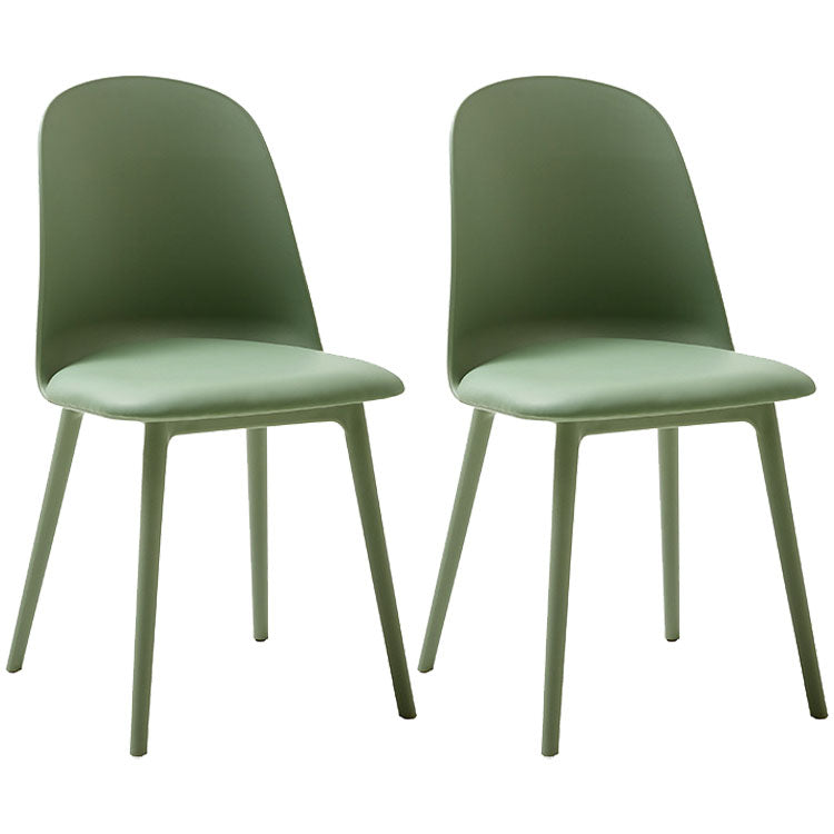 PU Leather Side Chair Contemporary Style Dining Chair for Indoor Green 2 Piece Set Clearhalo 'Dining Chairs' 'Dining Tables & Seating' 'dining_chair' 'furn' 'furn_dining_chair' 'Furniture' 'furniture_dining_chair' 'Kitchen & Dining Furniture' 5082210