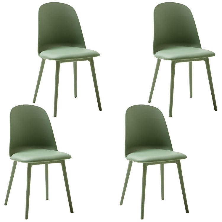 PU Leather Side Chair Contemporary Style Dining Chair for Indoor Green 4 Piece Set Clearhalo 'Dining Chairs' 'Dining Tables & Seating' 'dining_chair' 'furn' 'furn_dining_chair' 'Furniture' 'furniture_dining_chair' 'Kitchen & Dining Furniture' 5082211