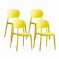 Plastic Contemporary Side Chair Open Back Kitchen Dining Room Chair Yellow 4 Piece Set Clearhalo 'Dining Chairs' 'Dining Tables & Seating' 'dining_chair' 'furn' 'furn_dining_chair' 'Furniture' 'furniture_dining_chair' 'Kitchen & Dining Furniture' 5082230