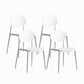 Plastic Contemporary Side Chair Open Back Kitchen Dining Room Chair White 4 Piece Set Clearhalo 'Dining Chairs' 'Dining Tables & Seating' 'dining_chair' 'furn' 'furn_dining_chair' 'Furniture' 'furniture_dining_chair' 'Kitchen & Dining Furniture' 5082231