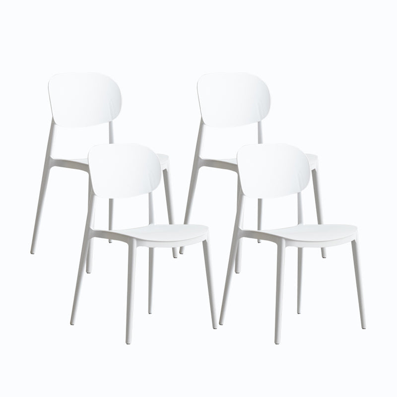 Plastic Contemporary Side Chair Open Back Kitchen Dining Room Chair White 4 Piece Set Clearhalo 'Dining Chairs' 'Dining Tables & Seating' 'dining_chair' 'furn' 'furn_dining_chair' 'Furniture' 'furniture_dining_chair' 'Kitchen & Dining Furniture' 5082231