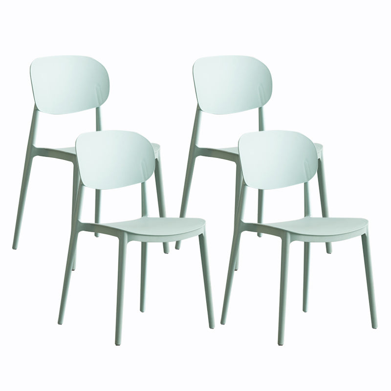 Plastic Contemporary Side Chair Open Back Kitchen Dining Room Chair Light Green 4 Piece Set Clearhalo 'Dining Chairs' 'Dining Tables & Seating' 'dining_chair' 'furn' 'furn_dining_chair' 'Furniture' 'furniture_dining_chair' 'Kitchen & Dining Furniture' 5082236