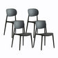 Plastic Contemporary Side Chair Open Back Kitchen Dining Room Chair Black 4 Piece Set Clearhalo 'Dining Chairs' 'Dining Tables & Seating' 'dining_chair' 'furn' 'furn_dining_chair' 'Furniture' 'furniture_dining_chair' 'Kitchen & Dining Furniture' 5082237