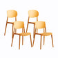 Plastic Contemporary Side Chair Open Back Kitchen Dining Room Chair Orange 4 Piece Set Clearhalo 'Dining Chairs' 'Dining Tables & Seating' 'dining_chair' 'furn' 'furn_dining_chair' 'Furniture' 'furniture_dining_chair' 'Kitchen & Dining Furniture' 5082243